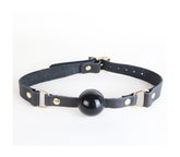 Love In Leather BDSM Gag With And Coloured hardware Gold Bondage Gags and Bits